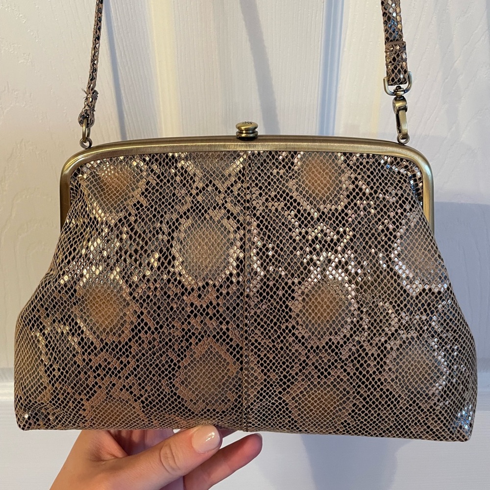 HOBO Snakeskin Shimmer Crossbody Purse